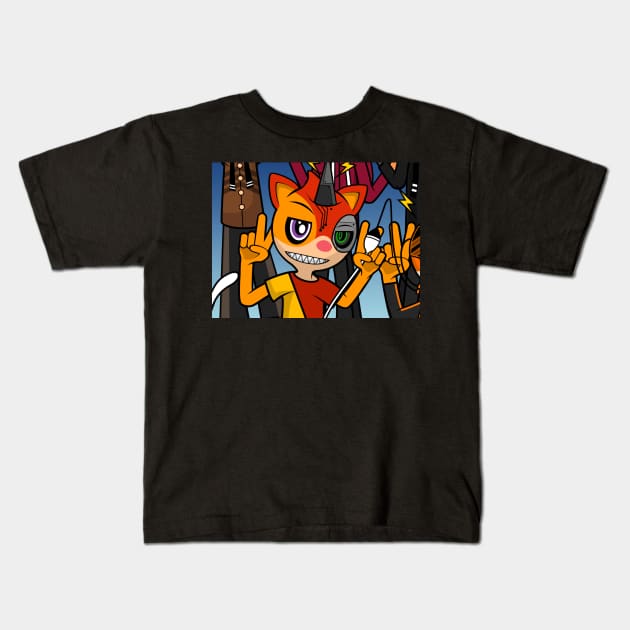 Oskar the Cyborg Squirrel Kids T-Shirt by MOULE